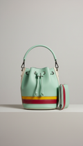 Mini Bucket Bag with Mint Accent